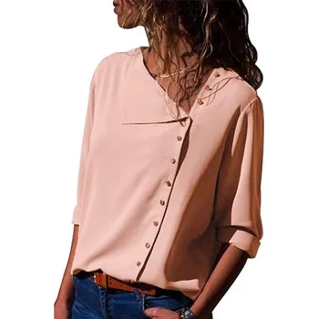 Dámská jednobarevná košile Lara růžová XL