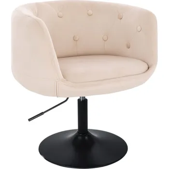 LuxuryForm DESIGN Kosmetické křeslo MONTANA VELUR na černém talíři - krémové