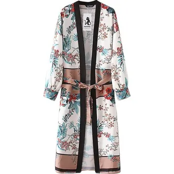 Dámský květovaný přehoz s vázáním M