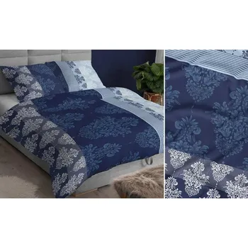 Povlečení Povlečení saténové 140x200 modré ornamenty se zapínáním na zip 3913 C KARO