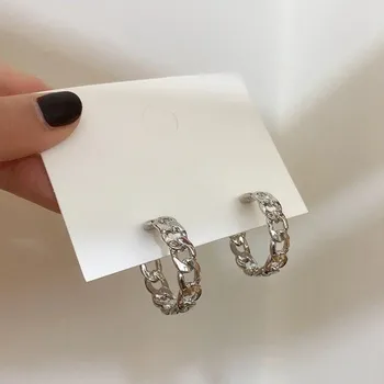 Náušnice Dámské kruhové náušnice H713 stříbrná