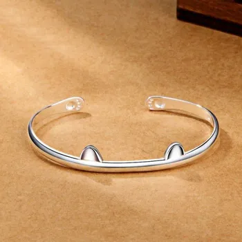 Náramek Dámský otevřený náramek kočka