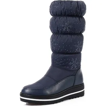 Dámská zimní obuv Dámské zimní stylové boty s vločkami J1203 modrá 36