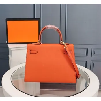 Dámská kožená kabelka M1277 oranžová