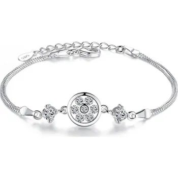 Náramek Dámský náramek kolečko s kamínky stříbrná