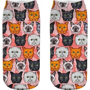 Dámské ponožky Dámské kotníkové ponožky s kočkami A664