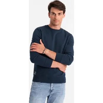 Pánská mikina Ombre Clothing Základní bavlněná pánská mikina v modré barvě V1 om-ssbn-0159