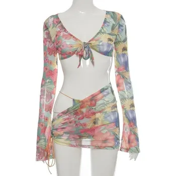 Dámský crop top a sukně B915 S 4