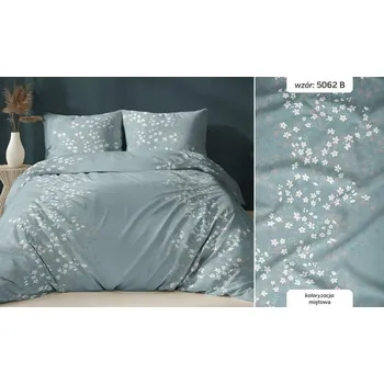 Povlečení Povlečení 140x200 cm mátové s květinovým vzorem, na zip 5062 B KARO S