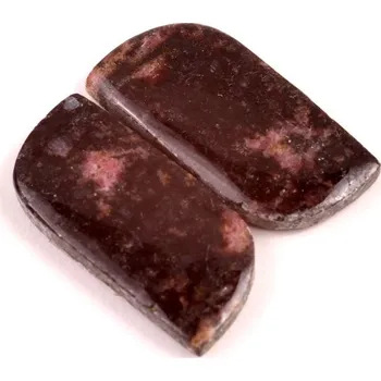 Přírodní kámen Kabošony páry Rhodonit č.P608 (29x14x4mm)