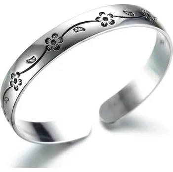 Náramek Dámský otevřený náramek s květinami