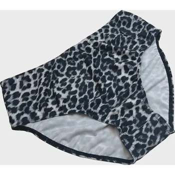 Dámské plavky VFstyle Spodní díl plavek s vysokým pasem Gabriella leopard šedé Velikost: M