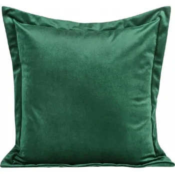 Povlak na dekorativní polštářek Dekorativní povlak na polštář 45x45 Villa, tmavě zelený, velurový Eurofirany