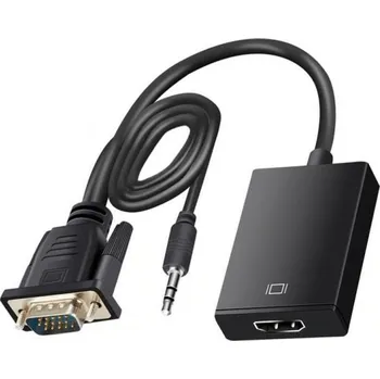 Video redukce Adaptér VGA na HDMI s audio kabelem černá