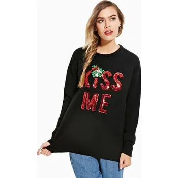 Dámský svetr Dámský vánoční svetr KISS ME Černý