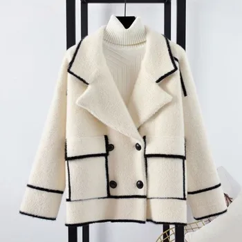 Dámský krátký kabát P2319 béžova S