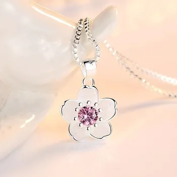 Náhrdelník Dámský náhrdelník s květinou D404 růžová