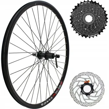 Zapletené kolo ZADNÍ KOLO 26 PALCŮ PRO KAZETU 8 RYCHLOSTÍ SHIMANO, UCHYCENÍ KOTOUČE CENTERLOCK