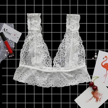 Podprsenka Dámská krajková podprsenka s květinami J1050 bílá L