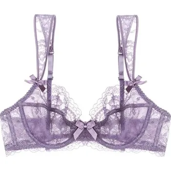Podprsenka Dámská krajková Bardot podprsenka fialová 75D