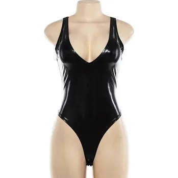 Body Dámské černé kožené body S