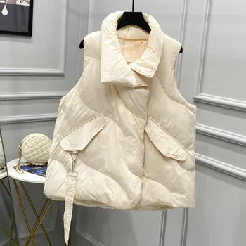Dámská vesta Dámská péřová vesta P2182 béžova M