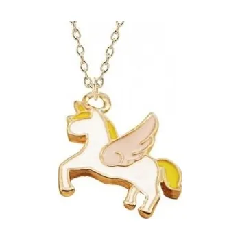 Náhrdelník Dámský náhrdelník jednorožec D87 světle růžová