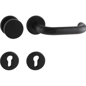Dveřní kování HOPPE sada klika-koule PARIS na rozetě, 37–42 mm nerez, černá mat