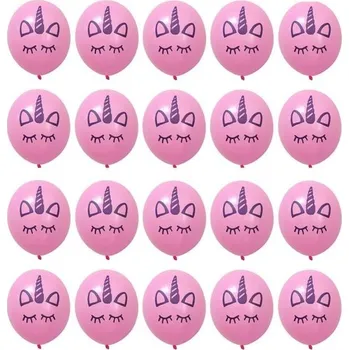 Balónek Balonky s jednorožcem - 20 kusů růžová