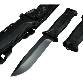 Multifunkční nůž Outdoorový nůž s pevnou nerezovou čepelí 22 cm Protiskluzová rukojeť S pouzdrem Taktický nůž do přírody Kemping Turistika Přežití černá