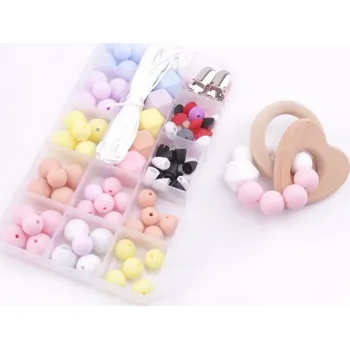 Dětské navlékací korálky Sada silikonových korálků J3421 3