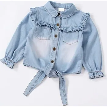 Dívčí džínová halenka 1779 světle modrá 3