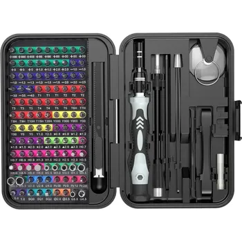 Sada nářadí Sada multifunkčních šroubováků 132 ks Sada šroubováků pro opravy elektroniky a telefonů Profesionální sada pro opravu telefonů, PC a jiné elektroniky