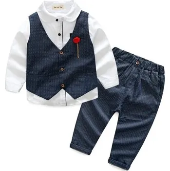 Chlapecká košile, vesta, kalhoty L1577 tmavě šedá 4