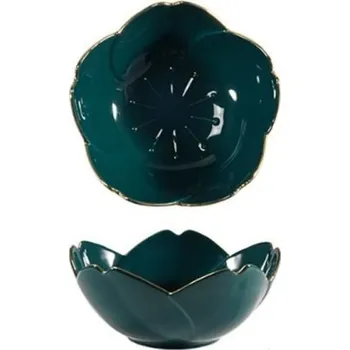 Keramická miska květ C143 tmavě zelená