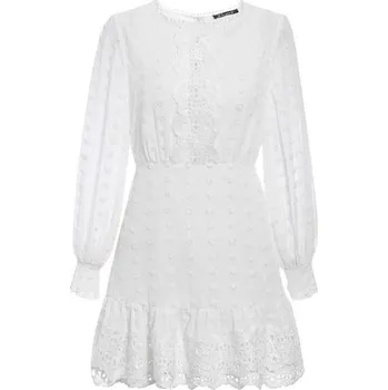Dámské šaty Krajkové šaty s dlouhým rukávem A1 bílá S