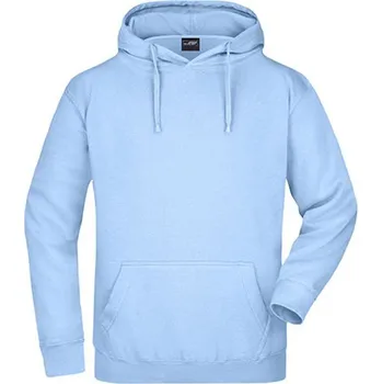 Pánská mikina James&amp;Nicholson Unisex mikina s kapucí JN047 Light Blue XL