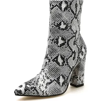 Dámská obuv Luxusní dámské kotníkové boty s hadím vzorem 41