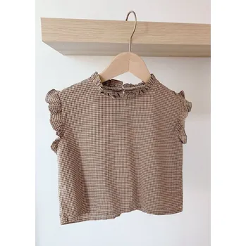 Dívčí halenka L1778 kávová 9-12 měsíců