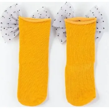 Dívčí ponožky s mašlí A779 žlutá 1-3 roky