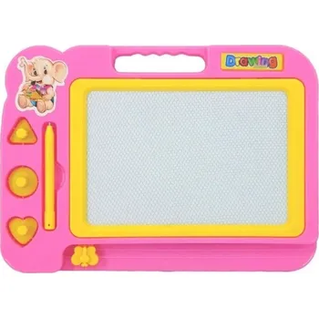 Magnetická kreslící tabulka Dětská magnetická kreslící tabulka 27 x 20 cm s tužkou a 3 magnetkami Srdce Kruh Trojúhelník Kreativní hračka Kreslení růžová