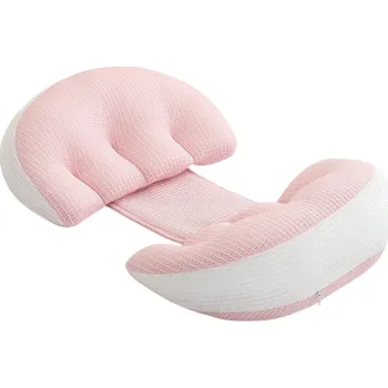Kojící polštář Těhotenský polštář na podporu pasu 64-78x36 cm Ergonomický polštář pro těhotné Kojící polštář Podpora zad, nohou a hlavy Odnímatelný bavlněný potah růžová