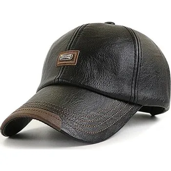 Kšiltovka Pánská kožená kšiltovka černá