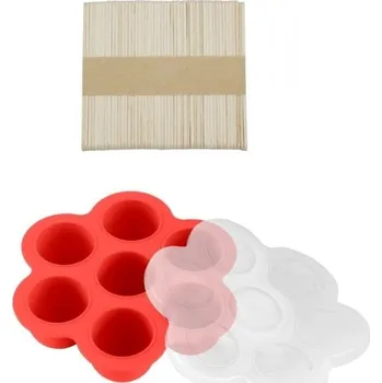 dětská jídelní sada Miska na dětské svačinky s dřívky 50 ks červená