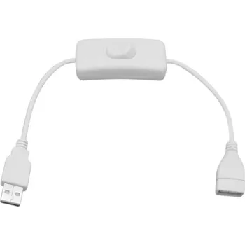 Prodlužovací kabel Prodlužovací kabel USB F/M s vypínačem 28 cm bílá