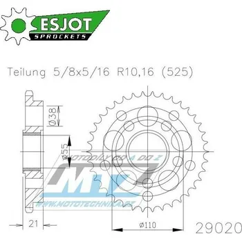 Rozeta ocelová (převodník) 29020-40zubů ESJOT 50-29020-40 - Ducati 1100 Hypermotard Evo + 821 Hypermotard + 821 Hyperstrada + 848 + 916 Mono Biposto + 916 Super Sport + 996 Monster + 998 SPS 50-29020-40
