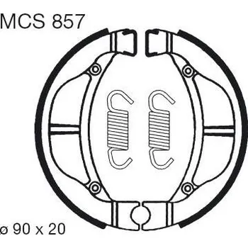 Motodíl Brzdové čelisti LUCAS MCS 857 KAWASAKI KX 80 1984-1987
