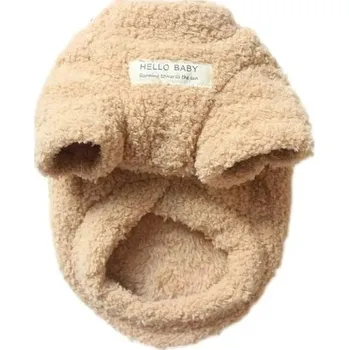 Obleček pro psa Hřejivý zimní obleček pro malé psy Zateplená plyšová bunda pro psy Měkká fleecová bunda pro štěňata Oblečení pro psy 2 - 2,5 kg hnědá