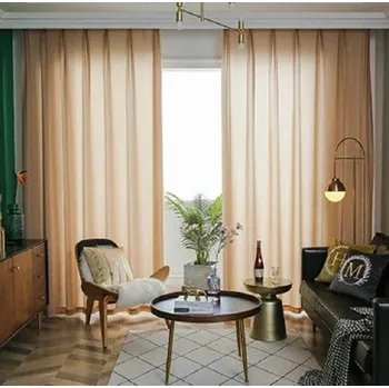 Jednobarevné dlouhé tylové závěsy Poloprůsvitné jemné závěsy do oken Voálové závěsy se zavěšením na háčky Tenké elegantní záclony 250 x 250 cm hnědá