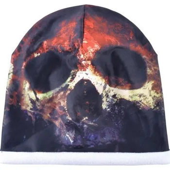 Čepice Pánská čepice s potiskem J747 bílá hořící lebka